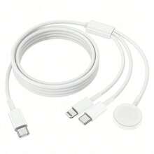 1 pieza Cable de carga para reloj, compatible con carga inalámbrica USB/Tipo-C para reloj + Cable de carga Tipo-C + Lightning, compatible con iPhone/SE/S9/S8/S10/S11/SE 3/Ultra 3