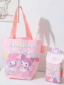 Sanrio 人物编织购物袋 - 官方授权 Hello Kitty、Kuromi、My Melody、Pochacco、Cinnamoroll 设计，可重复使用的小袋子，非常适合日常使用或送礼，耐用的编织材料，是 Sanrio 爱好者和 Kawaii 爱好者的理想选择，高品质且实用的时尚配饰 - 彩色 - 查看 9