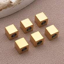 20 件不锈钢立方体隔珠隔珠散珠金属珠光面珠手链珠适用于 DIY 工艺项链珠宝制作用品 - 彩色 - 查看 17