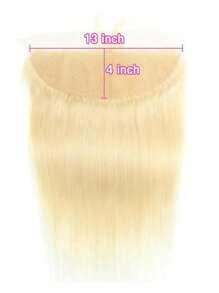 613 金色前额直发 13x4 透明蕾丝前额闭合巴西处女雷米头发金色前额人发女士用婴儿头发预先拔下 - S613 - 查看 19