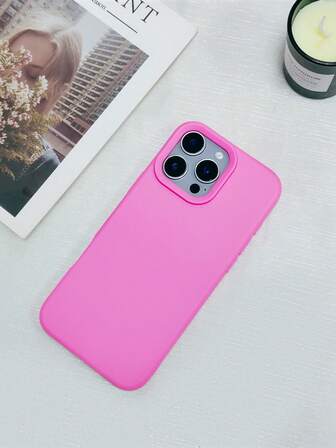 1pc Solid Color Large Hole TPU Soft Phone Case Compatible With IPhone