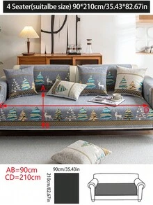 1 件通用圣诞沙发垫，现代简约防尘防滑沙发座套垫，可水洗，保暖，不褪色，宠物友好，适用于卧室、办公室、客厅、L 形和 1/2/3/4 座沙发 - 淺灰色 - 查看 16