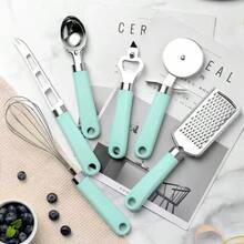 WWFW 7 Piece Set Stainless Steel Kitchen Set, Can Opener,  Whisk, Peeler, Kitchen - 粉色 - 查看 3