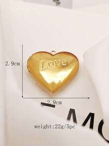 1/5 件波西米亚风格不锈钢心形吊坠，复古浮雕花卉图案，DIY 创意项链吊坠配件 - 相盒 - 查看 14