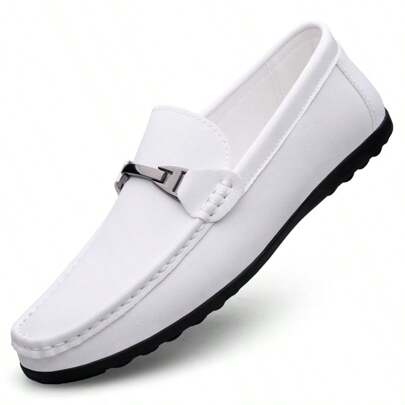 Luxus Herren Leder Penny Loafer, lässige Stroh gewebte Slip-On Flache Schuhe mit praktischem Gummiband, formelle Schuhe für den täglichen Gebrauch, Hochzeit, Bankett, Büro, Geschäftsanlässe im Frühling und Herbst