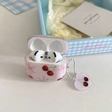 Creative Cherry Pattern Wireless Bluetooth Earphone Protective Case, Compatible With Apple 2/3/Pro/Pro2/4th Gen Earphone Cover Anti-Drop Protective Shell