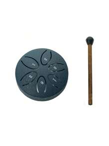 3 英寸 6 音空心迷你鼓，钢簧鼓，碳钢手鼓，雨鼓，打击乐器，适合初学者，鼓玩具，户外雨鼓乐器，露营，冥想或瑜伽，音乐启蒙礼物