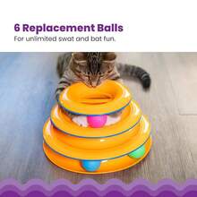 Catstages Tower Of Tracks 3-Level Cat Track Toy With 6 Balls, Interactive Toy For Indoor Cats, Orange-477776 - Bóng thay thế - Xem 3