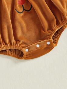 Newborn Baby Rompers - Reddish Brown - View 6