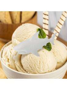 1 件 4 腔鲨鱼硅胶冰格，不粘硅胶烘焙模具，适用于冰块、巧克力、饼干，创意厨房派对模具，甜点爱好者必备 - 彩色 - 查看 5