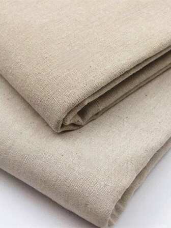 1pc 61-Inch Wide Natural Linen Fabric, Solid Color, Suitable For Tabletop Crafts And Accessories