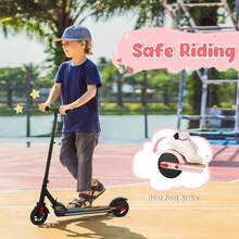 CAROMA Electric Scooter For Kids Ages 6-12 150WMotor 10 MPH Max Speed & 7 Miles Colorful Lights Adjustable Height & Speed LED Display Foldable Kids Electric Scooter 132 Lbs Max Load,Blue 1 - 藍色 1 - 查看 2