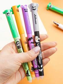 4/8 pezzi Penne gel edizione limitata di Ognissanti, penne a sfera colorate e cancellabili di alta qualità adatte per bambini, ideali per la scrittura scolastica e gli esami, penne a sfera colorate adatte per feste