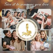 925 Sterling Silver Gold Plated Lion Pendant, Fits Original Bracelet & Necklace, Exquisite Jewelry Gift (Zodiac: Leo/Leadership) - Gold - View 6