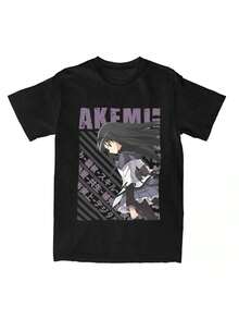 Men Women's Mahou Shoujo Madoka Magica Homura Akemi Cartoon Graphic Shirts Merch Novelty Pure Cotton T Shirts Tee Clothing - 黑色 - 查看 1