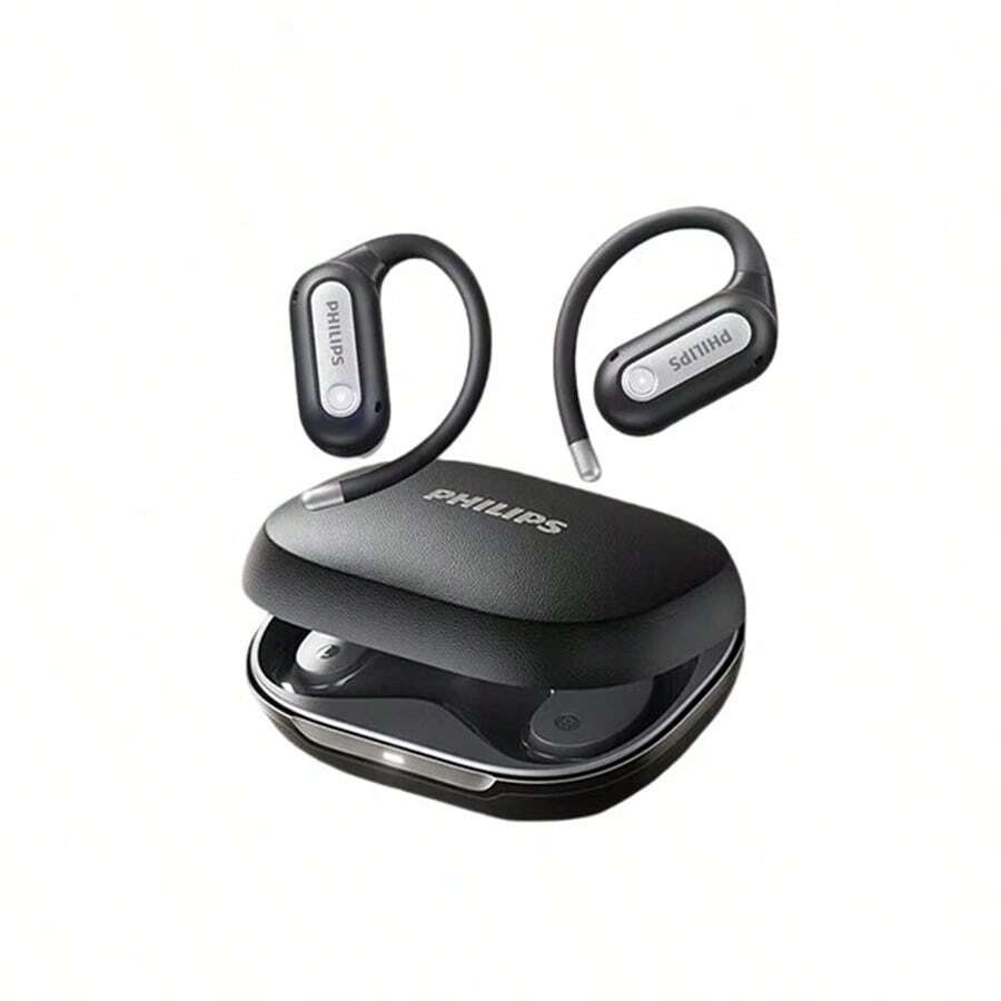 PHILIPS Căști Bluetooth fără fir TAT4759, supraauriculare, conducție osoasă, cu spate deschis, ANC, sunet spațial dinamic, Bluetooth 5.4, suport pentru mai multe dispozitive, negre
