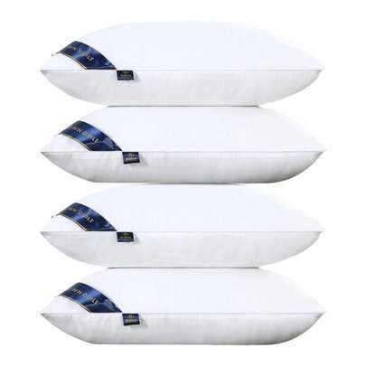 4-Pack Luxury Hotel Collection Pillows - Medium Firm Support For Back, Side & Stomach Sleepers - Breathable Hypoallergenic