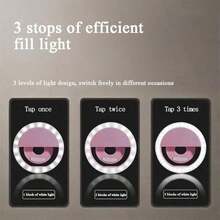 1 Đèn LED selfie cầm tay, Đèn vòng kẹp có thể sạc lại qua USB với độ sáng 3 mức có thể điều chỉnh, Tiện ích du lịch nhỏ gọn cho chụp ảnh ban đêm, quay vlog, chiếu sáng trang điểm và phát trực tiếp Thích hợp cho chụp ảnh selfie và phát trực tiếp, chụp ảnh, Đèn vòng điện thoại cầm tay - trắng - Xem 9