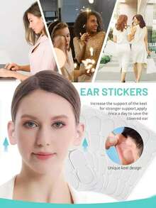 6/18/30/60/120pcs Ear Lifting Tapes, Strong Support Transparent Painless Silicone Beauty Ear Tapes, Say Goodbye To Flat Ears, Create V-Shaped Face, Natural Ear Contour - Multicolor - View 9