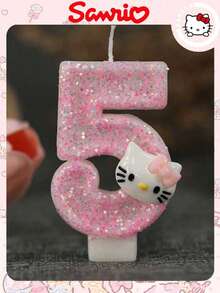 Sanrio شمعة عيد الميلاد بشخصية كرتونية من ساتريو قطعة واحدة، شمعة رقم هيلو كيتي، شمعة ديكور كيك ثلاثية الأبعاد أنيقة، شمعة ديكور كيك زهري أنثوي، شمعة عشاء مميزة وجميلة، شمعة ديكور كيك عيد الحب، هدية تخرج شمعة ديكور كيك