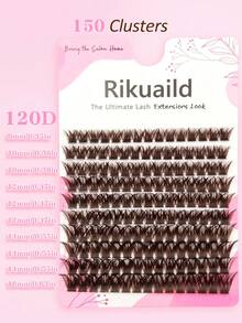 Rikuaild 120D 150pcs D-Curl Sparse Brown Cluster False Eyelashes, Thick & Fluffy Brown Lash Clusters, Single Strand Lash Extensions, Soft & Natural Brown Makeup, Single Soft Lashes, DIY Lash Extensions, Daily Makeup, Lash Clusters, Single False Lashes, False Eyelashes - D - 查看 6
