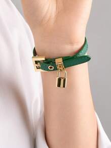 1 pieza Pulsera con cierre, accesorio de muñequera de moda, adecuado para uso diario, fiestas, regalos de viaje de la mujer, multicolor, longitud ajustable