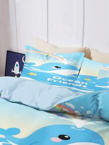 3pcs Custom Reversible Duvet Cover Set, You Can Upload 2 Favorite Images, Made Of Polyester, Suitable As Family Or Couple Gift. Note: The Pillowcase Is Single-Sided Design, With The Front Pattern Consistent With The Duvet Cover Front Pattern. - Multicolor - View 6