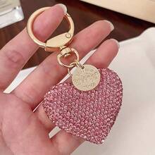 1pc Fashionable Heart-Shaped Keychain With Sparkling Rhinestones, Lovely Gift For Women, Girlfriend, Couples, Car Key Chain, Suitable For Birthday, Christmas, Easter, Valentine's Day, Mother's Day, Party Bag Charms Car Accessories Teacher Sister Gift Ideas