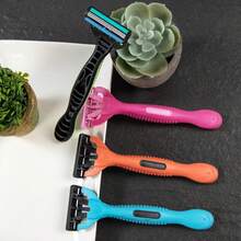 16片/包 彩色三层剃须刀片，女士安全剃须刀，含芦荟润滑配方，脱毛剃须刀 - 彩色 - 查看 6