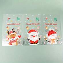 8 PIEZAS, Bolsa de regalo de Navidad, con diseños de muñeco de nieve, reno y Papá Noel - Bolsa de regalo transparente para fiesta navideña (los diseños varían aleatoriamente) Decoraciones navideñas, Pijamas navideños, Regalos de Navidad, Decoración navideña - Multicolor - Ver 4