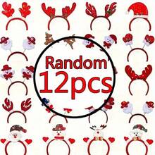 6/12 pezzi Fasce per capelli natalizie - Fasce in plastica per le feste con disegni di Babbo Natale, pupazzo di neve e corna di renna, adatte per decorazioni per feste di Natale, feste di Capodanno e forniture per eventi, copricapi per feste, costumi natalizi, comode da indossare, ideali per decorazioni natalizie, regali di Natale, accessori per feste, forniture per feste, gadget per feste, regali di Capodanno, cappelli per feste, accessori per capelli natalizi, cosplay, decorazioni natalizie, unisex - Multicolore - Visualizzare 10