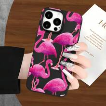 Fundas y carcasas protectoras para teléfono con diseño de flamenco rosa y orificios grandes. Compatibles con phone 16 Pro Max, 16, 15 Pro, 14, 14 Plus/14 Pro Max, 13, 13 Pro, 12 Pro, 11/11 Pro. Regalos para cumpleaños y fiestas - Negro - Ver 8