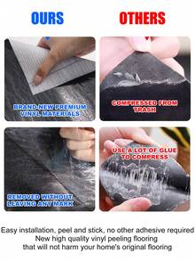 1 Roll Thick Self-Adhesive Floor Tile Sticker (Thickness: 0.25mm), Waterproof Anti-Slip Vinyl Flooring Decal, Suitable For Bathroom, Living Room, Bedroom, Kitchen, RV, Removable Wallpaper And Floor Sticker For Bedroom And Living Room, Home Decor, Kitchen Items - Thickened Light Gray - View 6