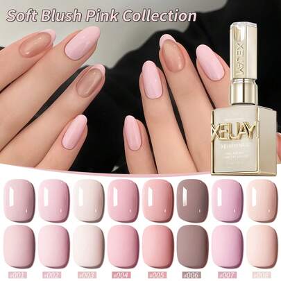  Bộ 8 lọ sơn móng tay gel XEIJAYI 15ml màu hồng, sơn móng tay nhúng đèn UV LED, thiết kế sơn móng tay DIY cho mọi mùa lễ hội.