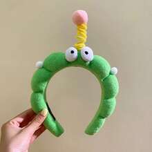 2pcs Cute Big Eyes Headbands Plush Face Washing Headband Fashion Cozy Fuzzy Mushroom Hair Bands For Women Take Photo