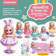 One Set Of Magnetic Quiet Book Girl Princess Dress Up Refrigerator Stickers Funny Dress Up Sticker Cartoon Pictures 3D Three-Dimensional Interesting Gift