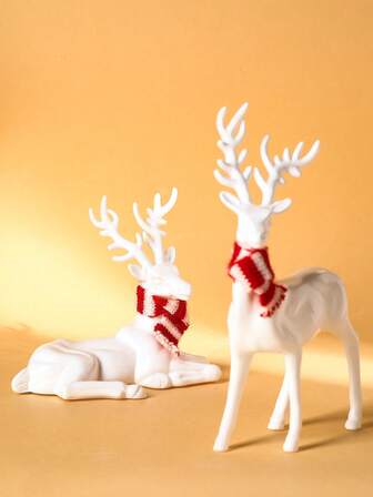 1pc/2pcs Acrylic Reindeer Decor Figurine - Decoration / Elk Decor / Reindeer Decor Best Gifts Birthday Home Decor Christmas Decorations Room Decor Christmas Winter Christmas Decorations Home Christmas Gifts Christmas Decor