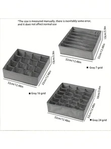 4 Stück 6/7/8/24 Fach Unterwäsche Aufbewahrungsbox, Schubladenartiger Mesh Faltbarer Aufbewahrungskasten, Haushalt Fach BH Socken Krawatte Organizer Box, Schrank Aufbewahrungsorganisation - Grau - Übersicht 7