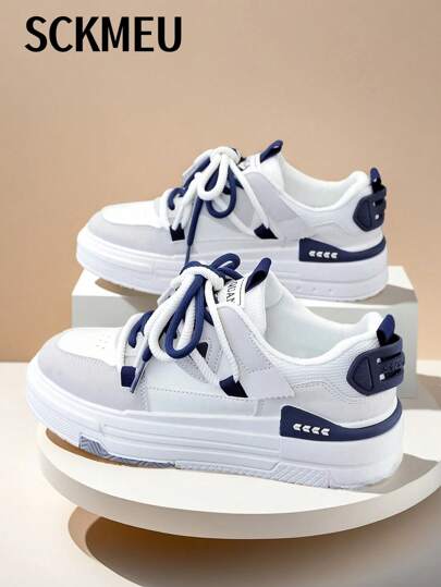 SCKMEU 1對時尚運動女鞋，休閒多功能輕量學生白色鞋，戶外流行運動鞋