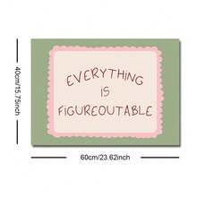 1pc Unframed "Everything Can Be Solved" Inspirational Quote Poster, Cute Green & Pink Font Wall Art Canvas Print, Minimalist Girly Room Aesthetic Dopamine Decor Painting, Suitable For Apartment, Living Room, Bedroom, Modern Home Decor - Multicolor - View 8