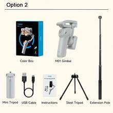 TOKQI Handheld Gimbal Stabilizer With For Smartphone, 3-Axis Multi-Functional AI Facial Tracking Phone Holder With Built-In Fill Light,Portable And Foldable Phone Stabilizer Selfie Stick Tripod For Anti-Shake Shooting,Vlogging,Video Recording - Multicolor - View 14