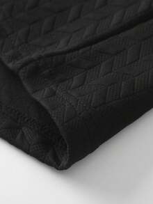 男士长袖针织 Polo 衫，半拉链，休闲修身套头衫，适合秋冬 - 黑色 - 查看 10