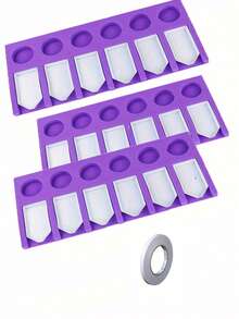 6 槽托盘钻石画配件托盘修整器、紫色 EVA 泡沫多船托盘支架（适用于钻石画套装）、钻石艺术配件和工具、钻石画水钻储存容器（带双面胶带） - 彩色 - 查看 9