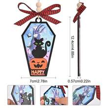 1pc/2pcs Halloween Black Cat Pumpkin 3D Laser Engraved Wooden&Acrylic Gift, Happy Halloween Gift, Not Scary Halloween Decoration, Bedroom Decor Room Decor Party Decor Living Room Christmas Tree Decor - Multicolor - View 11