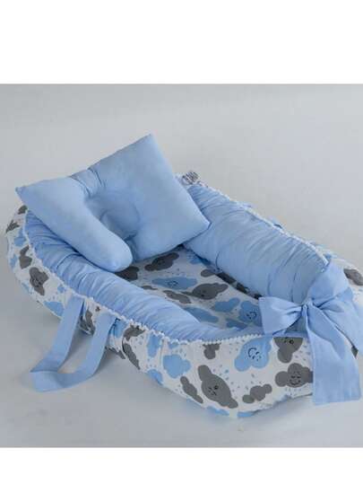 Ninho Redutor para Berço de Bebê Recém Nascido com Travesseiro Anatômico Estampado