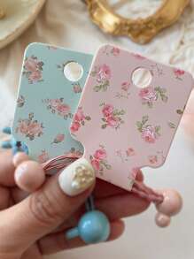 20/50pcs Cute Mini Flower Jewelry Display Card, Pink Hair Accessories Display Card Packaging, Small Business Supplies Organizer For Necklace, Bracelet, Hair Tie Packaging