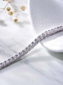 1pc 2mm-3mm Four-Claw Full Diamond Bracelet 925 Sterling Silver Shining Light Luxury And High-End Exquisite Fine Jewelry Gifts For Women - Tennis Bracelet - View 10