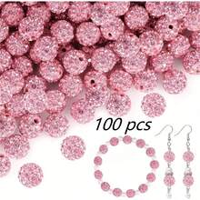 100pcs 10mm Shiny Disco Ball Beads - Shiny Yellow Plastic Beads, Reflective Surface, Suitable For Jewelry Making, DIY Crafts, Necklace And Earring Accessories, Jewelry Making Beads, Earring Components, Handmade Beads