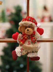 4 piezas/1 pieza Accesorios de decoración de árbol de Navidad Colgante de reno, Papá Noel, muñeco de nieve, oso Adecuado para adornos colgantes de Navidad, decoración de fiesta de Navidad, decoración de arte, decoración para el hogar, interior y exterior, suministros de decoración de vacaciones de invierno, decoraciones navideñas para el hogar, decoración de habitación, decoraciones navideñas, regalos de Navidad, decoración navideña