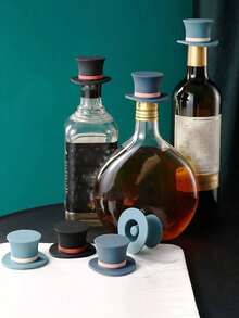 1pc Silicone Wine/Champagne Bottle Stopper, Reusable Silicone Wine/Beer Bottle Sealer, Champagne Beverage Airtight Seal, Silicone Bottle Cap, Easy To Use With Good Sealing Performance